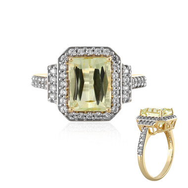 Kanariengelber Kunzit-Goldring