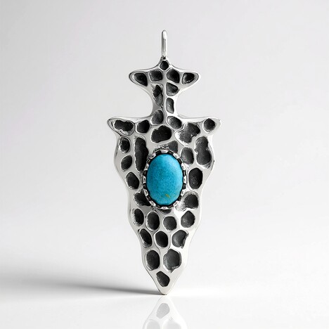Ciondolo in argento con Turchese Kingman Mohave Blu (Jones Lee)
