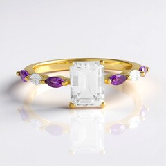 Anello in argento con Topazio Bianco