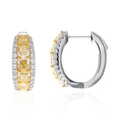 Gouden oorbellen met gele S12 diamanten