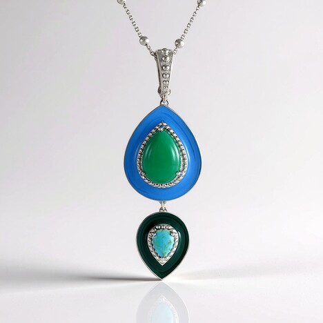 Collana in argento con Onice Verde (Dallas Prince Designs)