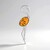 Spilla in argento con Ambra Baltica Cognac (dagen)