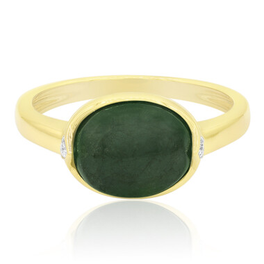 Grüner Jadeit-Goldring (Annette)