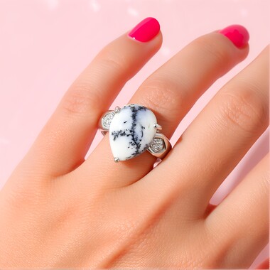 Dendriten-Achat-Silberring