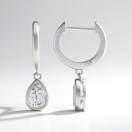 Pendientes en plata con Topacio blanco