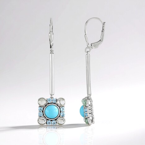Orecchini in argento con Turchese Sleeping Beauty (KM by Juwelo)