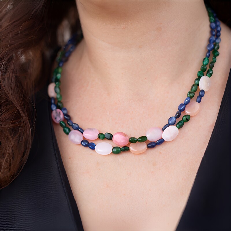 Collana in argento con Opale Rosa