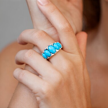 Anillo en plata con Turquesa bella durmiente