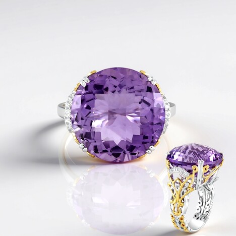 Anello in argento con Ametista (Gems en Vogue)