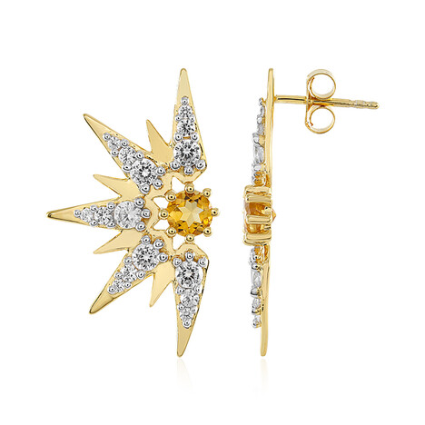 Zilveren oorbellen met citrienstenen