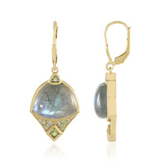 Boucles d'oreilles en argent et Labradorite verte de Maniry (KM by Juwelo)