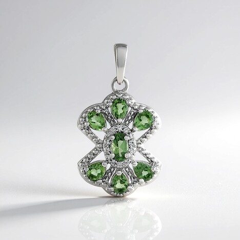 Pendentif en argent et Apatite verte