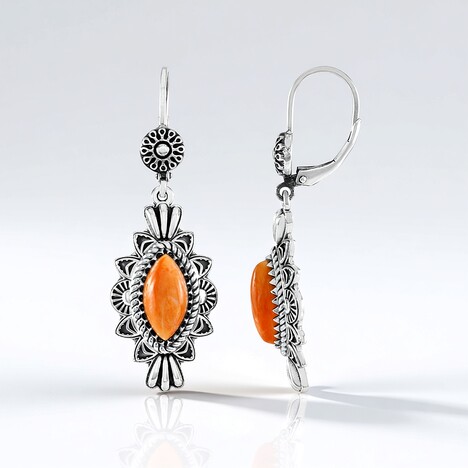 Boucles d'oreilles en argent et Spondylus (Desert Chic)