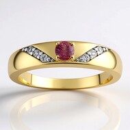 Anello in oro con Zaffiro Padparadscha