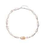 Collana in argento con Perla d'Acqua Dolce Pesca