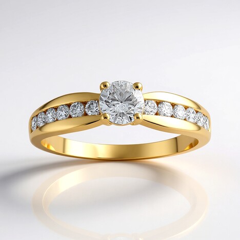 Anello in oro con Diamante SI1 (G) (Annette)