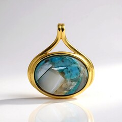 Ciondolo in argento con Mosaico turchese