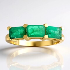 Anello in oro con Smeraldo Zambia
