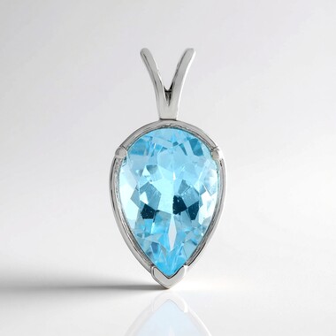 Pendentif en argent et Topaze bleu ciel