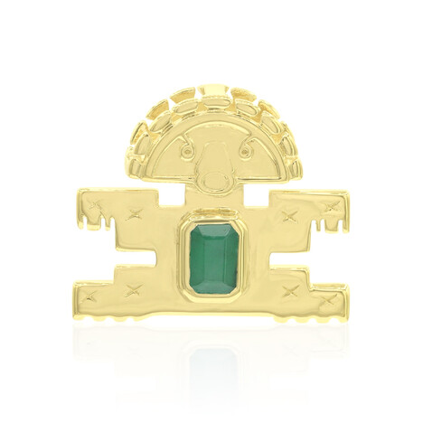 Zilveren hanger met een Braziliaanse smaragd