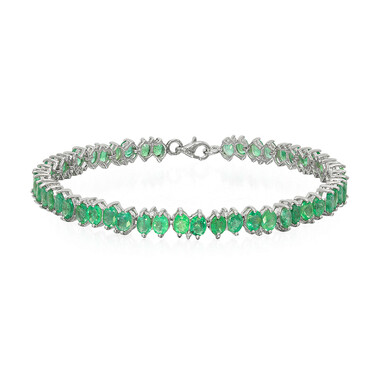 Sambia-Smaragd-Silberarmband