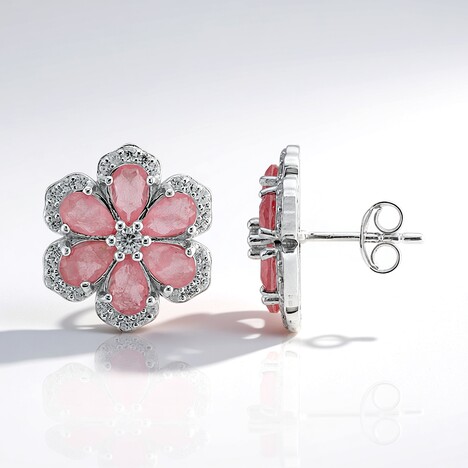 Orecchini in argento con Quarzo rosa pastello