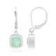 Zilveren oorbellen met Pastelgroene Kwartskristallen