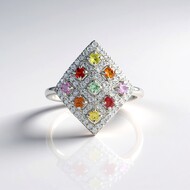 Zilveren ring met saffieren