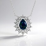 Naszyjnik ze srebra platynowanego - Opal Mezezo  (MONOSONO COLLECTION)