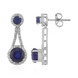 Blauer Madagaskar-Saphir-Silberohrringe