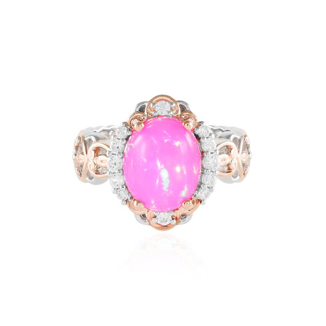 Äthiopischer Pinkfarbener Opal-Silberring (Gems en Vogue)