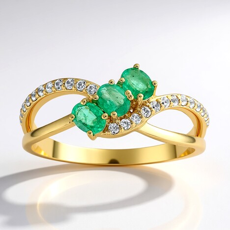 Anello in oro con Smeraldo Zambia