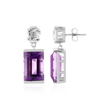 Mehrfarbiger Amethyst-Silberohrringe