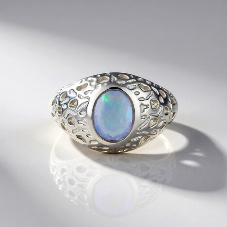 Anello in argento con Opale di Welo