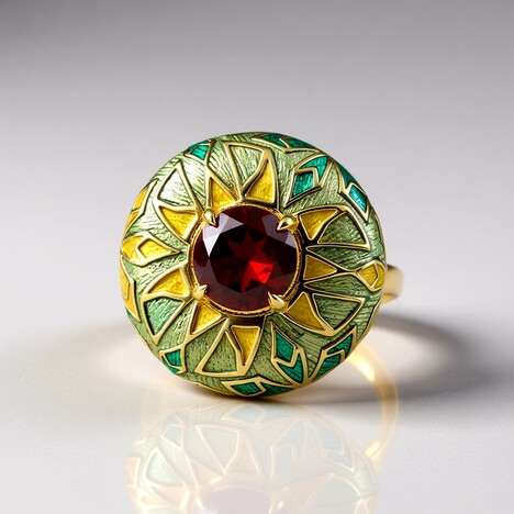 Anello in argento con Granato d’India (Adela Silber)