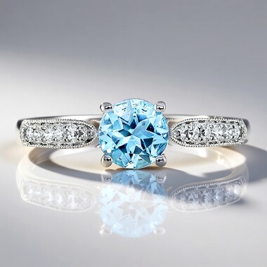 Blauer Apatit-Goldring (CIRARI)