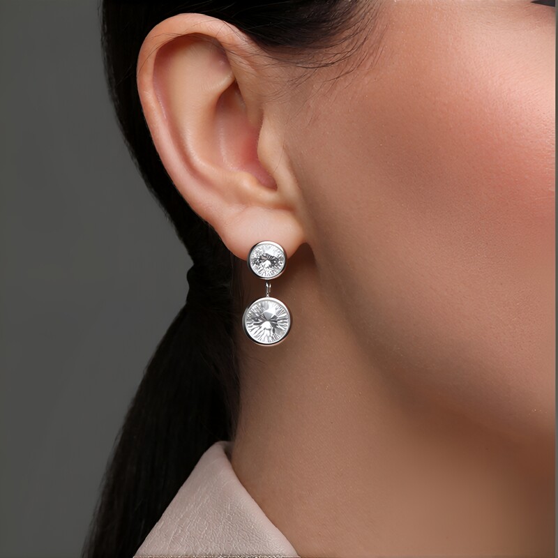 Orecchini in argento con Quarzo Bianco (TPC)