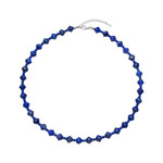 Zilveren halsketting met lapis lazulistenen