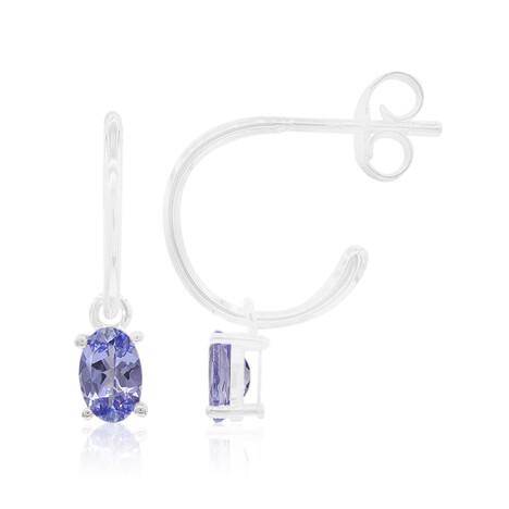 Zilveren oorbellen met Onverhitte Tanzanieten