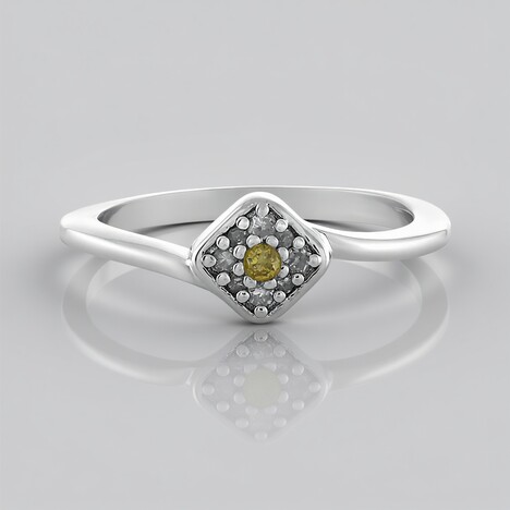Anello in argento con Diamante Giallo I2