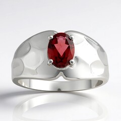 Anello in argento con Granato Roshoite