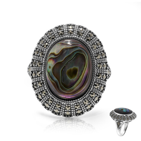 Abalone Shell Silver Ring