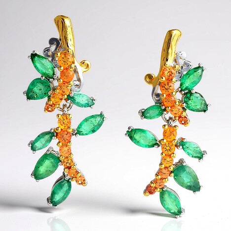 Orecchini in argento con Smeraldo Zambia (Gems en Vogue)