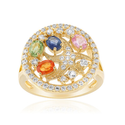 Bague en argent et Saphir vert