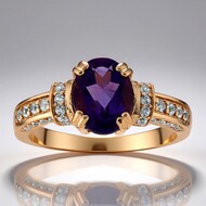 Bague en argent et Améthyste du Maroc