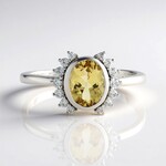 Bague en argent et Béryl jaune