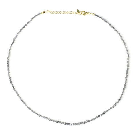 Silberfarbener Diamant-Silberhalskette