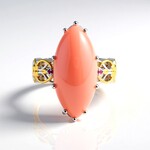 Anello in argento con Calcedonio Rosa (Gems en Vogue)