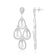 Boucles d'oreilles en argent et Topaze blanche