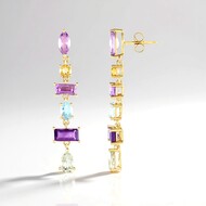 Boucles d'oreilles en argent et Améthyste